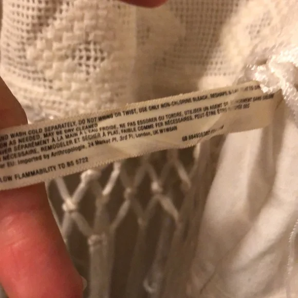 Anthropologie boho fringed kaftan top/ coverup, lightly worn, sz xs - Picture 7 of 8